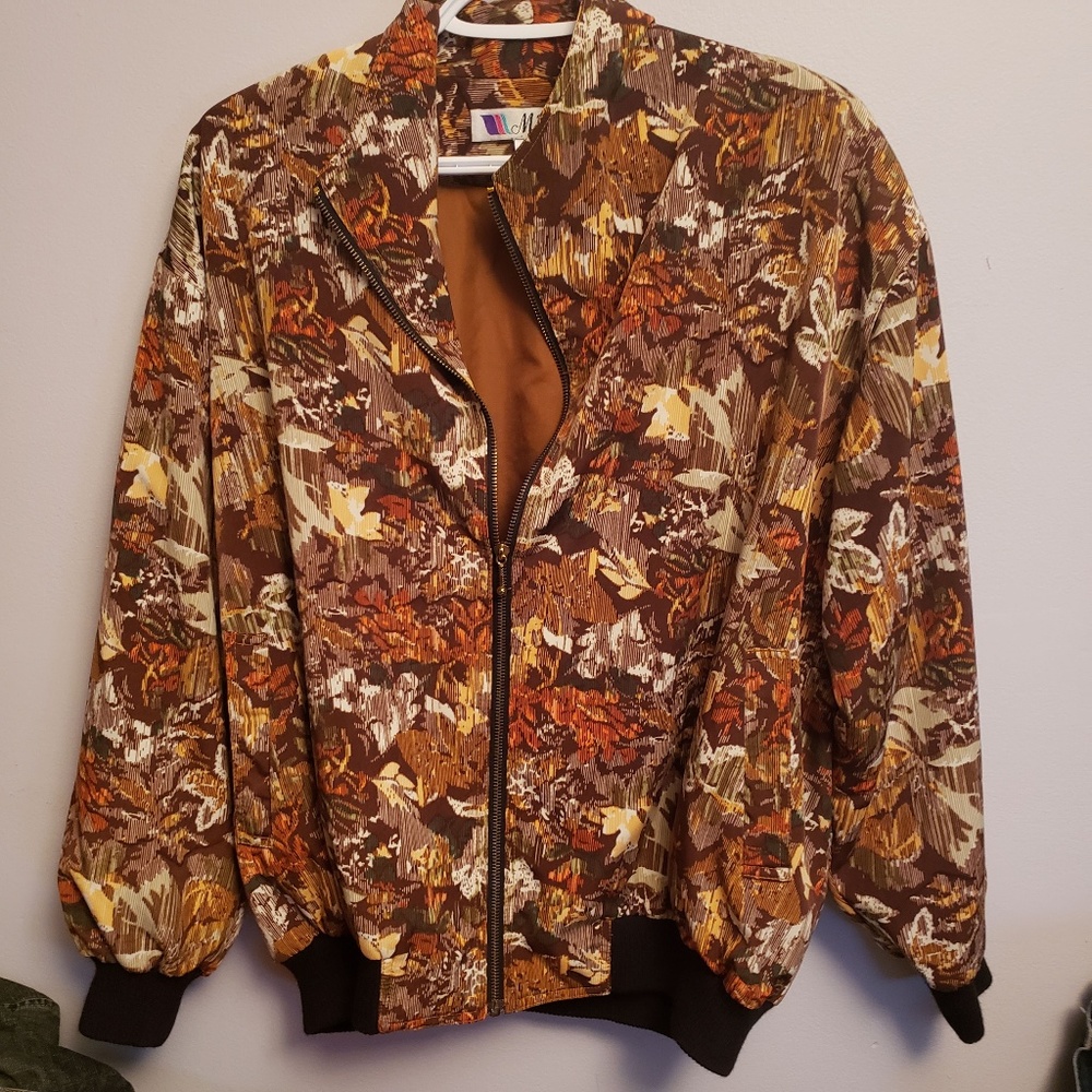 Vintage Floral Pattern Bomber Jacket - Unisex